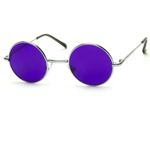 3 PAIR John Lennon Style Vintage Classic Circle Round Sunglasses Men Women PURPL