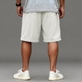 thumbnail image 3 of Zimjoy Men's Corduroy Shorts Loose Elastic Drawstring Bermuda Soft Knee Length Summer Shorts with Large Pockets, White 3XL, 3 of 5