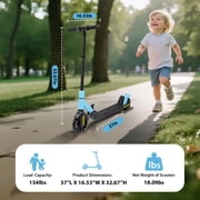 Electric Scooters for Kids Age 6-14 150W Motor LED Display 3-Speed Blue