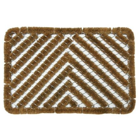 Rubber Cal Herringbone Outdoor Ser Door Mat 18 By 30 Inch Departments