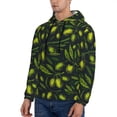 thumbnail image 3 of Fotbe Men's Hoodie with Green Branch Olive Pattern - Kangaroo Pocket Pullover Hooded Sweatshirt, Perfect for Daily Wear, Travel, and Home-4X-Large, 3 of 7