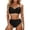 Black, variant on Ticikt High Waist Bikini Sporty Two Piece Swimwear Tankini Top with Bottom Swimsuit for Swimming Beach