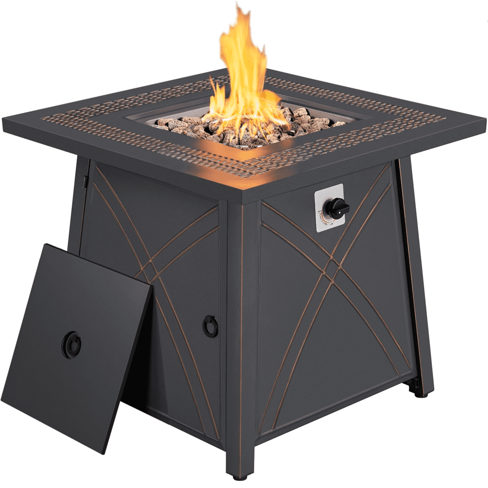 Topeakmart 28″ Metal Fire Table w/ Ceramic Top & Cover, Copper