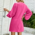thumbnail image 3 of SWSMCLT Women's Fashion Loose Spring Casual Short Dress Summer Sundress Fitted Elegant 3/4 Sleeve Dresses Rose Large, 3 of 4