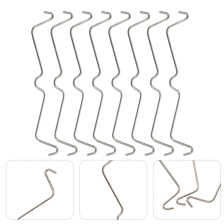 ROSENICE 100pcs Stainless Steel Peg Hook Locks Peg Hook Securing Clip Pegboard Hook Clips