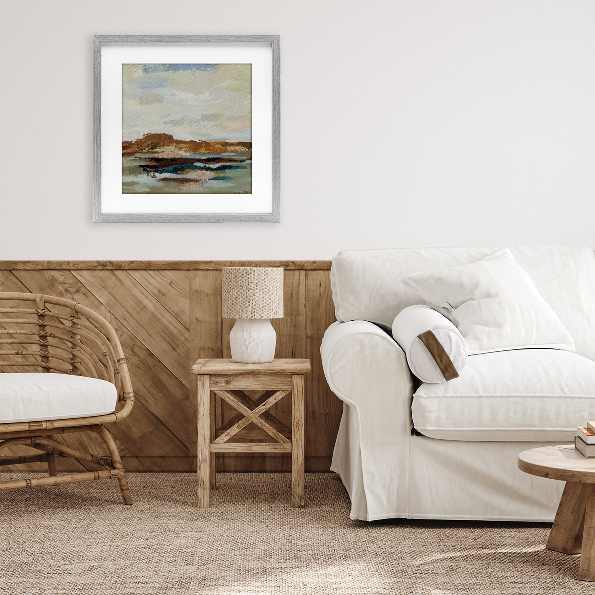 Stupell Industries American West Abstract Gray Framed Print Under Glass, design by Silvia Vassileva