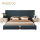 thumbnail image 2 of White Wood Bed 2 People Modern Design Mattress Bed King Size Luxury Bedroom Furniture Set Genuine Leather Headboard Nightstands My Lux Decor Round, 2 of 14