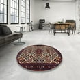 thumbnail image 3 of Ahgly Company Indoor Round Traditional Deep Red Persian Area Rugs, 4' Round, 3 of 6