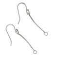 thumbnail image 1 of Pendientes franceses Gancho alambre de oreja 1 par de 925 pendientes de plata Gancho alambre de la oreja con cadena de D, 1 of 9