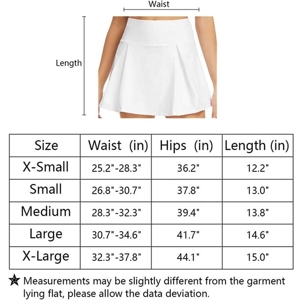 Women's Tennis Skirt Lightweight Pleated Athletic Skorts Sports Golf  Running Mini Skirt with Pockets and Shorts-012-white 