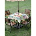 thumbnail image 3 of Easter Outdoor Tablecloth - 60x60 Inch Square Dining Table Cover, Spring Watercolor Bunny Eggs Flowers Pink Plaid Waterproof Outdoor Table Cloth with Umbrella Hole & Zipper for Picnic/Patio/Party, 3 of 7