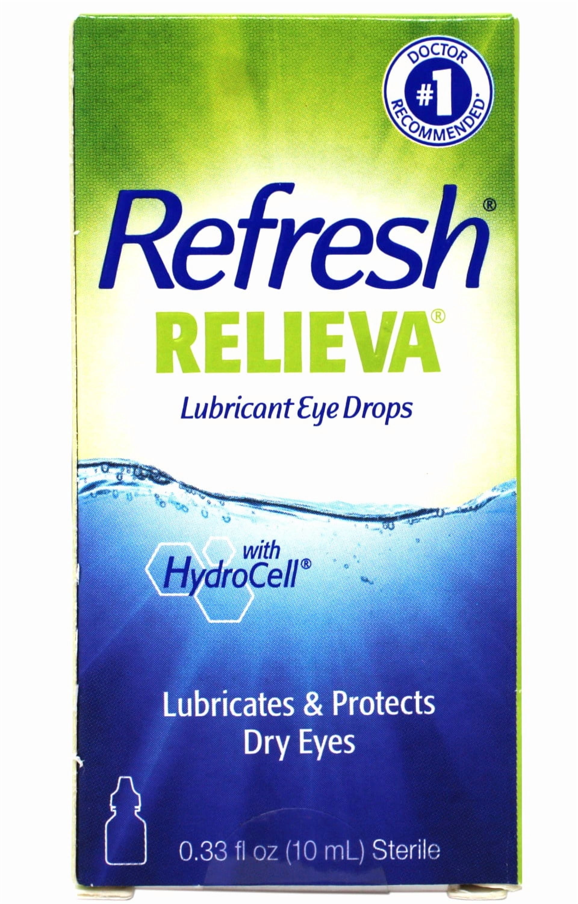 4 Pack - Refresh Relieva Lubricant Eye Drops, Lubricates & Protects Dry Eyes, 0.33 FL OZ