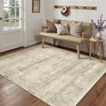 thumbnail image 5 of BERTHMEER 3'x5' Washable Area Rugs for Entryway Entrance Kitchen Bedroom Office Dorm Rugs Non Slip Vintage Traditional Oriental Distressed Throw Rugs,Apricot, 5 of 6