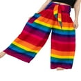 thumbnail image 3 of Pantalons de Plage Boho pour Femmes Taille Haute Décontractée Ample Évasée Jambe Grand Droite Imprimée Pantalons de Plage, 3 of 7