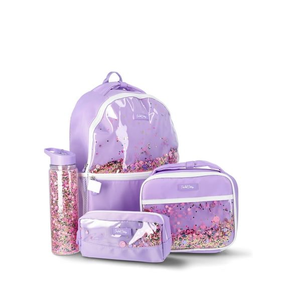 Packed Party Girls 17" Confetti 4-Piece Backpack Set, Purple