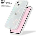 thumbnail image 3 of Compatible with iPhone 13 Case Cute Crystal Clear with Laser Bling Glitter Flower Pattern Design for Women Girls Soft TPU Phone Case Shockproof Protective Cover for iPhone 13, Flower, 3 of 6