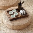thumbnail image 3 of Cojín de tatami de 40cm, cojín redondo de paja, trenza hecha a mano, cojín de suelo para yoga, alfombrilla de asiento Afortunado Sencillez, 3 of 5