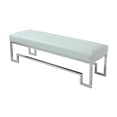 thumbnail image 3 of Pangea Home Laurence 18" Stainless Steel Bench in Silver & Faux White Gator, 3 of 3