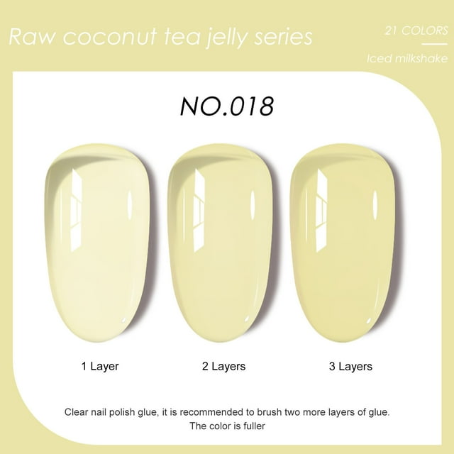 Esmalte de uñas semitransparente de 20 colores, crema, transparente, para decoración de uñas, 7,5 ml.