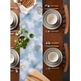 thumbnail image 5 of Hokiten Table Runners 48 Inches Long Dress Scarves, Blue Sky Farmhouse Kitchen/Dining Table Runner, Short Coffee Tablerunners, Cloud Gradient Natural Landscape Scenery 13x48 Inch, 5 of 7