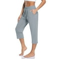 thumbnail image 2 of Wensltd Women Pants Casual Knee Length Shorts Summer Beach Lightweight Capri Pants, 2 of 9