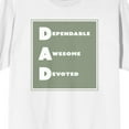 thumbnail image 2 of Dad Life Is The Rad Life DAD Dependable Awesome Devoted Crew Neck Short Sleeve Men's White T-shirt - 6XL, 2 of 4