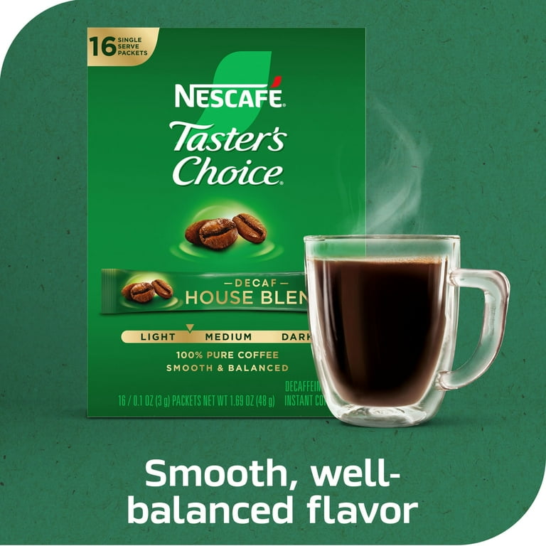 Nescafe Taster's Choice, Decaf House Blend Light Medium Roast