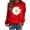 Red, variant on Womens Casual Crewneck Pullover Daisy Graphic Print Sweatshirt Long Sleeve Relaxed Fit Activewear Soft Lightweight French Terry Hoodie