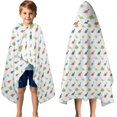thumbnail image 3 of Dinosaur and Silhouette White Pattern Hooded Bath Towel Wrap for Teens Ages 3 To 12, Soft Lightweight Quick Dry Microfiber Bath Beach Pool, 50"x30", 3 of 6