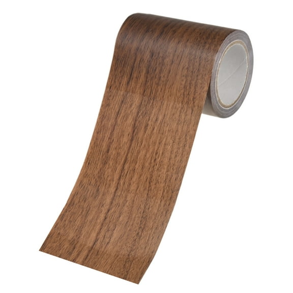 Uxcell 1-Roll Wood Grain Repair Tape, 2.24inch x 15ft Self-Adhesive Wood Floor Tape, Realistic Textured Repair [Dark Brown Pine]