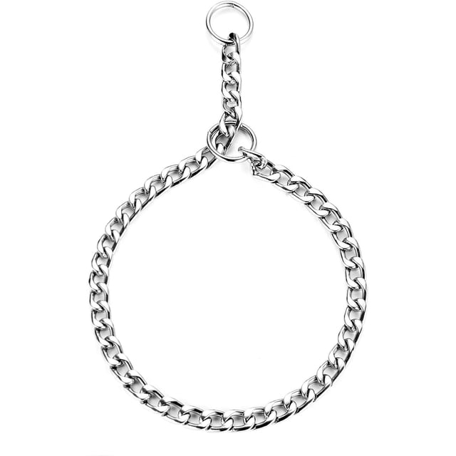 Collar de adiestramiento para perros M-3,5 mm x 55 cm, cadena ajustable de acero macizo, cadena metálica tipo serpiente para mascotas