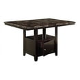 thumbnail image 6 of Contemporary Black Faux Marble Top Counter Height Table w Shelf 4x High Chairs Bench Faux Leather Tufted 6pc Dining Room Set, 6 of 10