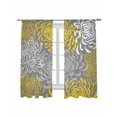 thumbnail image 2 of Sheer Curtains 72 Inches Long, Yellow Gray Floral Light Filtering Window Curtains for Living Room, Farmhouse Retro Abstract Flowers Art Rod Pocket Voile Sheer Curtain Drapes, 52"W x 72"L, 2 Panels, 2 of 8