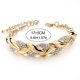 thumbnail image 4 of Pulsera de hojas con incrustaciones de diamantes de imitación, pulsera de eslabones con diseño de hojas brillantes, joyería para mujer, ideas de regalo para fiestas y citas., 4 of 8