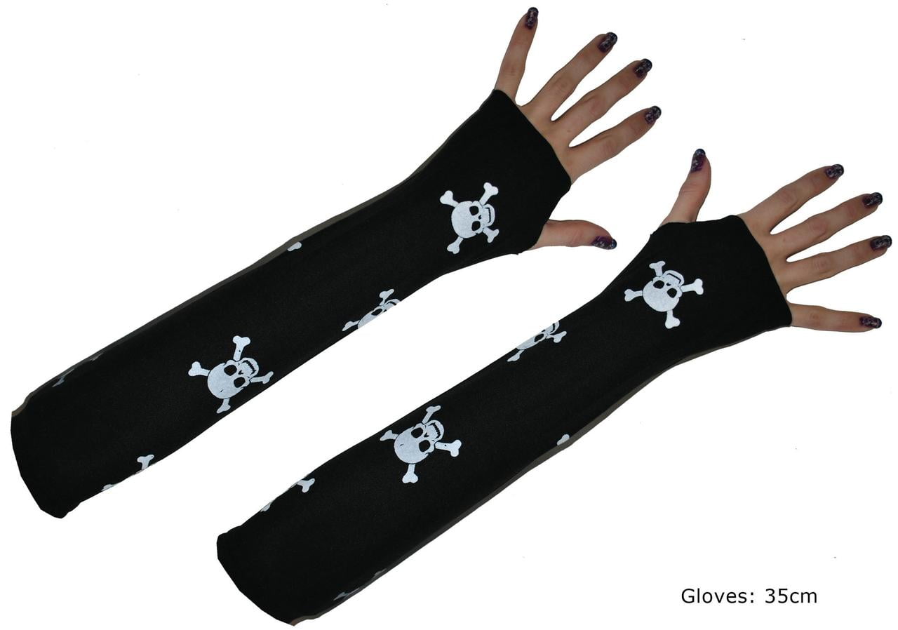 Funny Fashion Funny Fashion Fingerless Pirate Crossbones Gloves