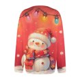 thumbnail image 4 of Women's Fashion Christmas Snowman Printed Long Sleeve Knitted Cardigan, Button Down Jacket for Cozy Holiday Seasonal Sweater Outerwear,Hot Pink,L, 4 of 5