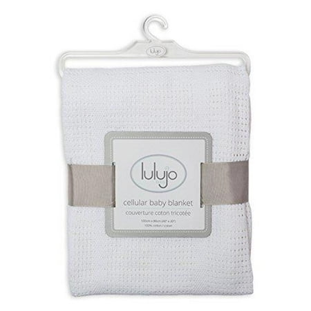 lulujo Cellular Baby Blanket - White