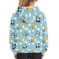 thumbnail image 6 of Xoenoiee Cosy Hoodies Hooded Sweater for Kids Long Sleeve Sweatshirt Fall Winter Tops with Kangaroo Pocket Loose Athleticwear for Travel Workout, Cartoon Panda Rainbow Sun Moon Star Print, L, 6 of 7