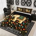 thumbnail image 3 of Manfei Aniaml Elephant Full Size Comforter Sets 3-Piece,Bohemian Flowers Bedding Comforter Set,1 Comforter and 2 Pillowcases,Reversible, 3 of 6