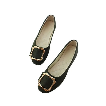 

Gomelly Women s Flats Comfort Flat Shoes Non-slip Loafers Casual Dress Shoe Ladies Women Green 4.5