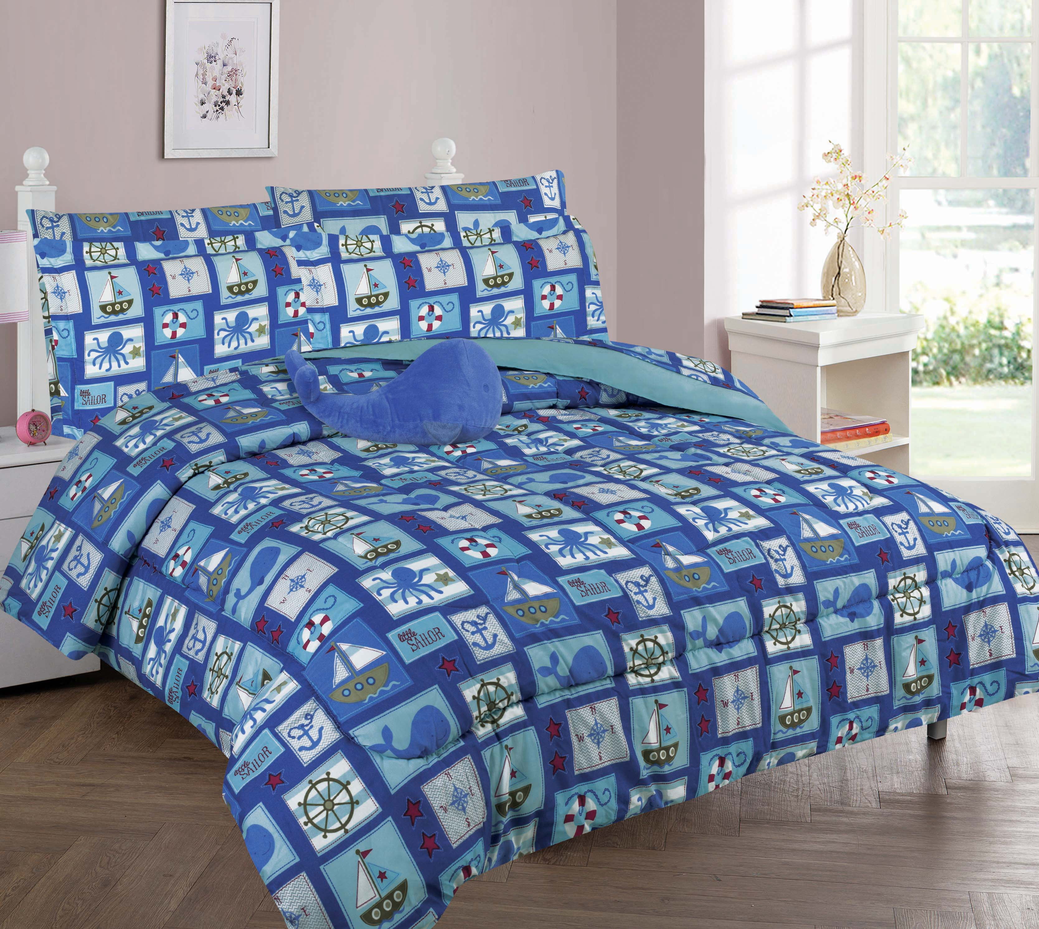 Golden Linens Full Size 8 Pcs Comforter/ Coverlet / Bed in Bag Set with