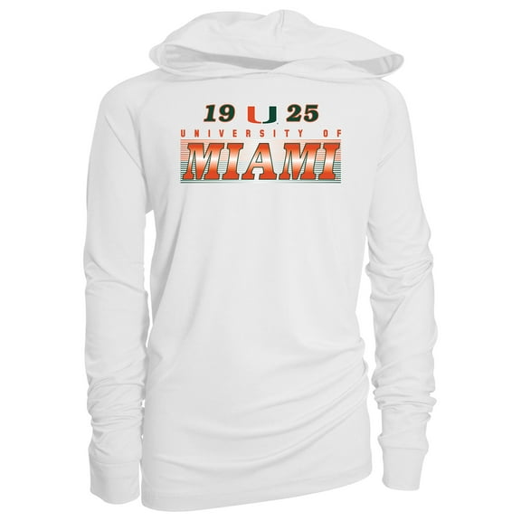 Youth Garb White Miami Hurricanes Marley Long Sleeve Raglan Hoodie Sunshirt