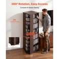 thumbnail image 2 of YKITRD Media Storage Cabinet CD Rack Tower with 34 Compartments in Brown, 2 of 12