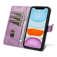 thumbnail image 6 of Designed for iPhone 11 Case Wallet, Men Women Flip Folio Cover with PU Leather Stand Credit Card Holders Slots Wrist Strap Magnetic Clasp Phone Case for iPhone 11, Purple, 6 of 12