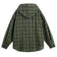 thumbnail image 3 of RUTAYY Men's Shirts Plaid Hooded Long Sleeve Lightweight Casual Button Up Everyday Wear Outdoor Activities Vacation Beach Blouse, 3 of 4