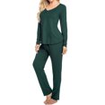 thumbnail image 4 of Avidlove Women's Pajama Set Two Piece Long Sleeve Sleepwear Soft V Neck Pj Top and Long Pants Loungwear, 4 of 7