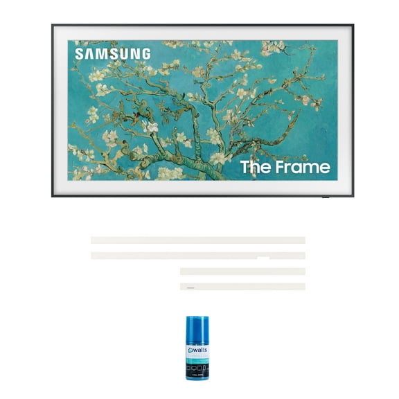 Samsung QN32LS03CBFXZA 32 Inch The Frame QLED Smart TV with Art Mode with a Samsung VG-SCFC32WTB 32 Inch The Frame Customizable Bezel - Modern White and Walts HDTV Screen Cleaner Kit (2023)