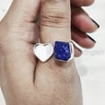 thumbnail image 3 of AAA Lapis Lazuli Ring, Rough Lapis Lazuli Ring, Afghani Lapis, Adjustable Heart Ring, 925 Sterling Silver, Womens Ring, Christmas, Thanksgiving, Handmade, Statement Jewelry, Rough Gemstone Jewelry, 3 of 5