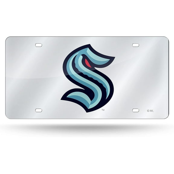 Seattle Hockey Kraken Acrylic License Plate Laser Tag