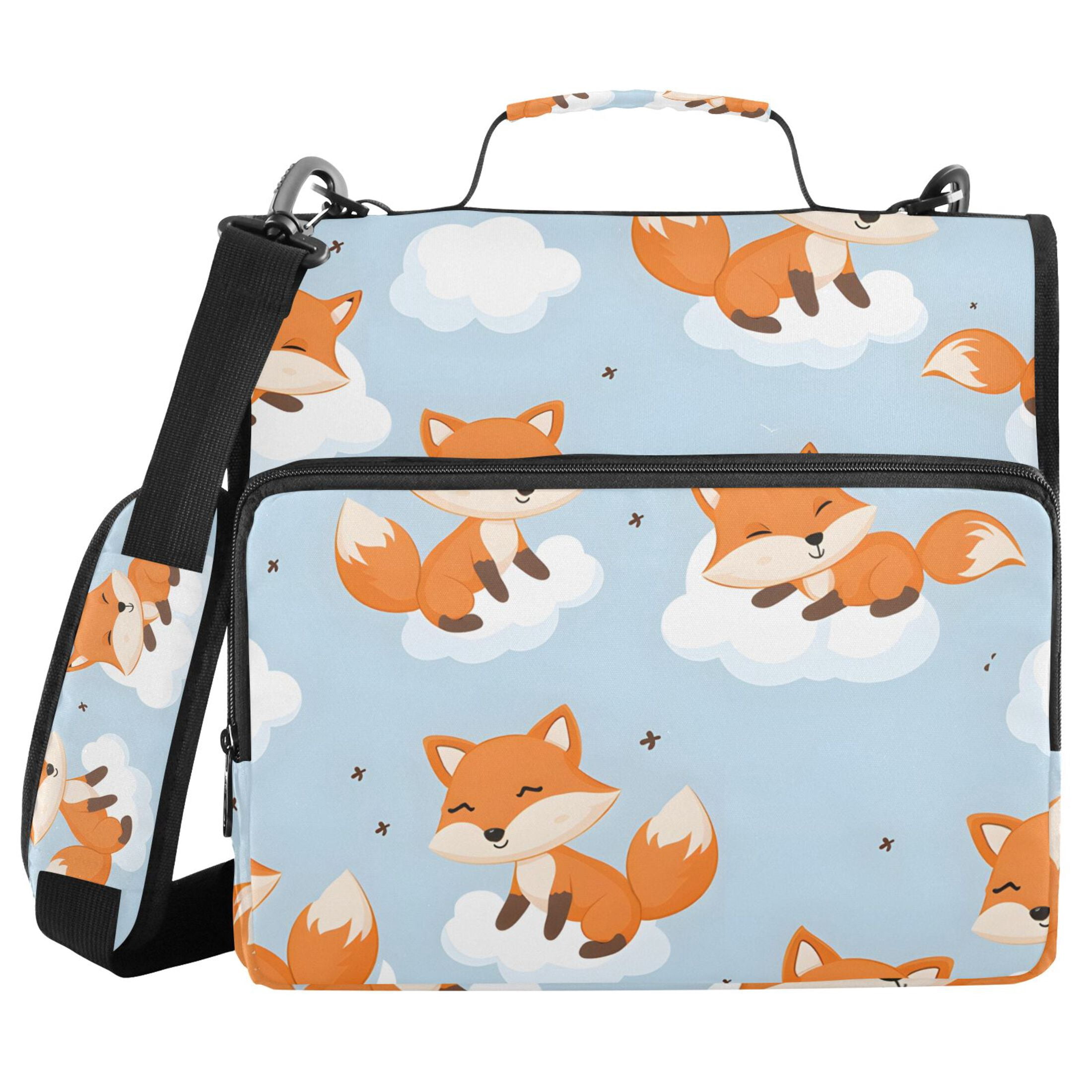 ALAZA Zipper Binder Fox on Cloud 3 Ring Trapper Keeper File Folder Organizer Bag